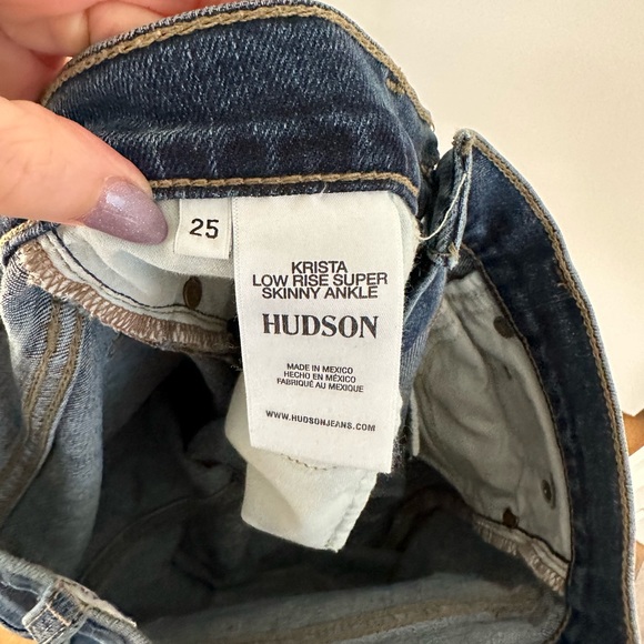 NWOT Hudson Krista Low Rise Super Skinny Ankle Jeans Size 25 - Picture 5 of 5